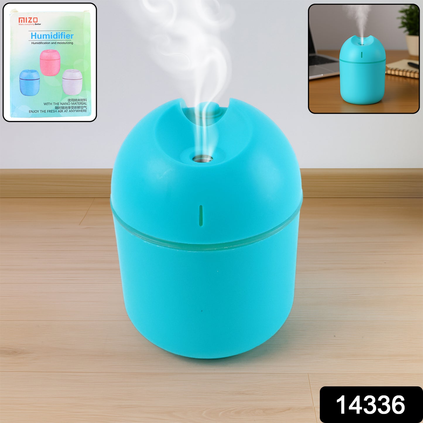 Blue Usb Mini Air Humidifier For Home Office (1 Pc)