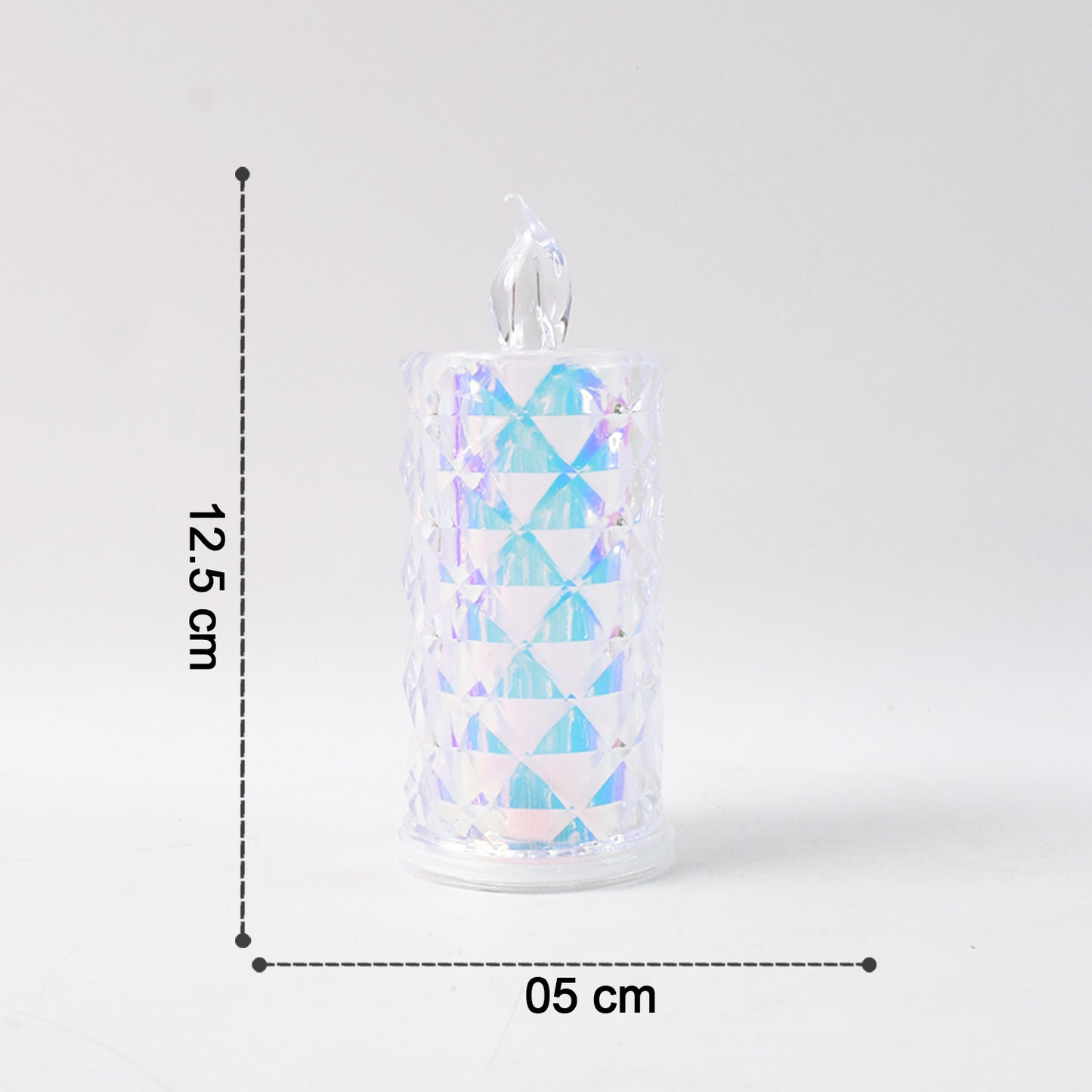 Decorative Led Candle Lights With Holographic Finish (2 Pc  Set)