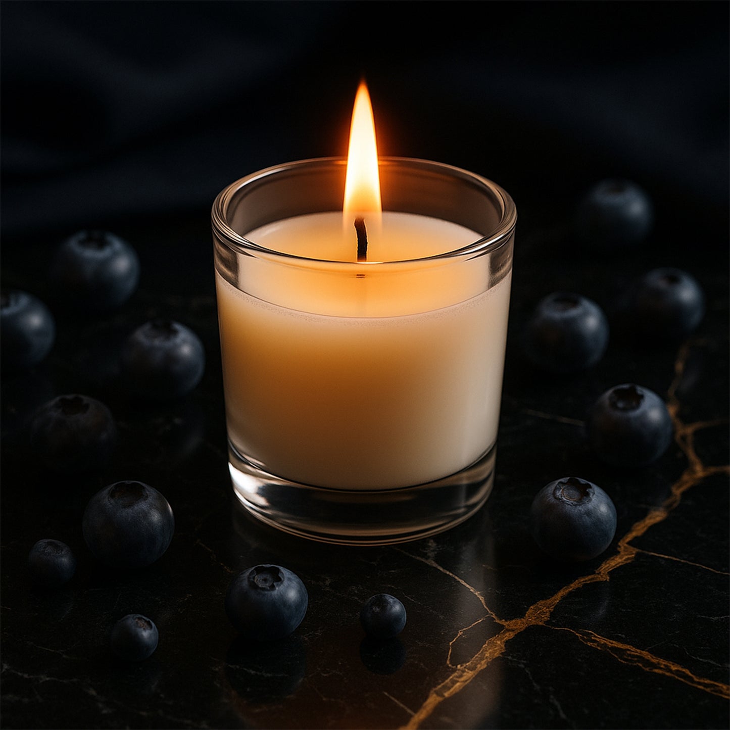 Inlief  Blueberry Soy-blend Votive Candle Glass  50 Gm (1 Pc)