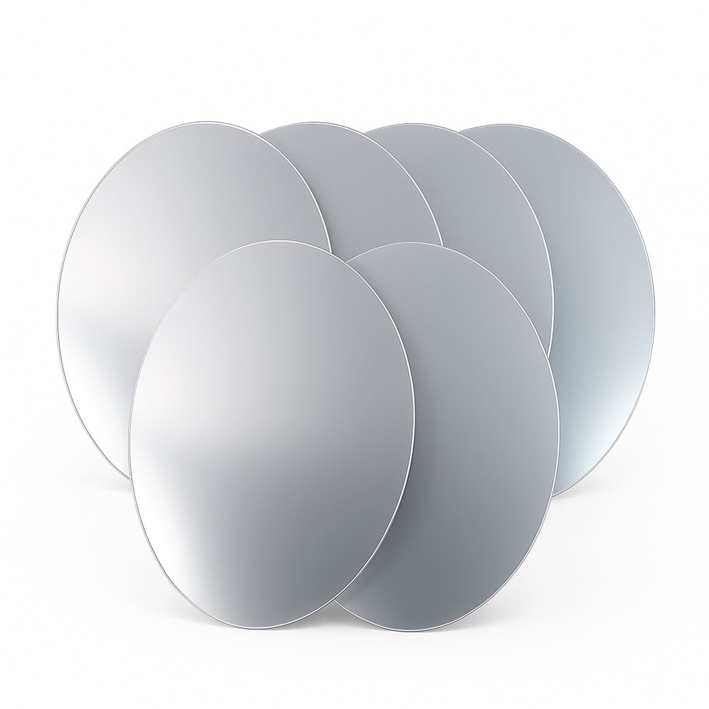 Elegant Oval Frameless Wall Mirror For Home Office Decor (6 Pc)
