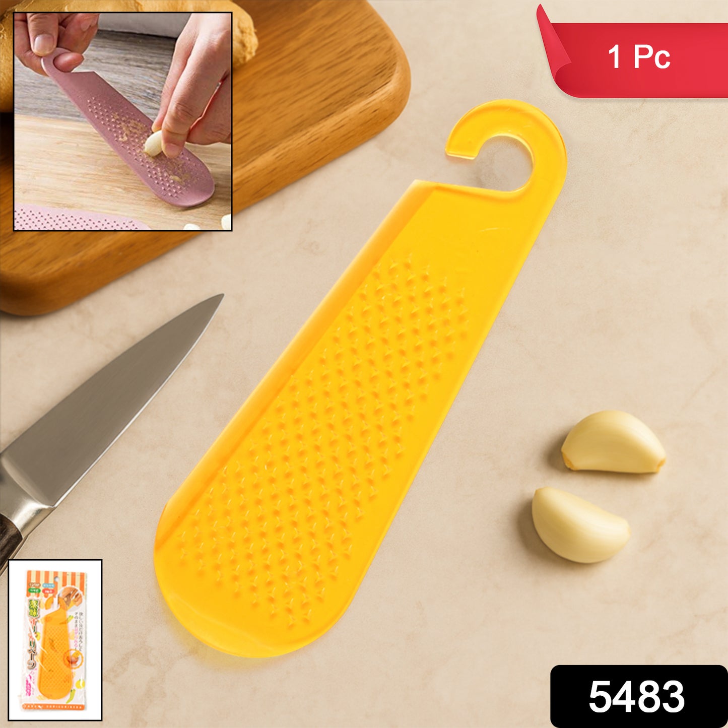 Multipurpose Garlic And Ginger Grater Peeler Tool With Hanging Hook 1 Pc