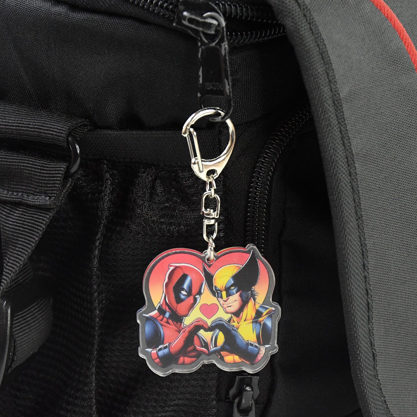 Stylish Acrylic Cartoon Character Keychain With Metal Clip (1 Pc)