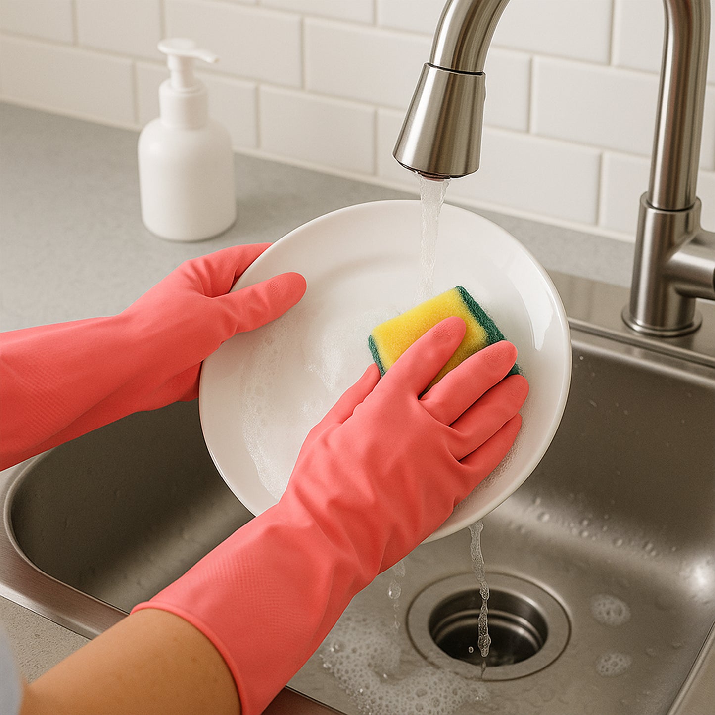 Reusable Waterproof Household Cleaning Gloves (45gm 1 Pair)