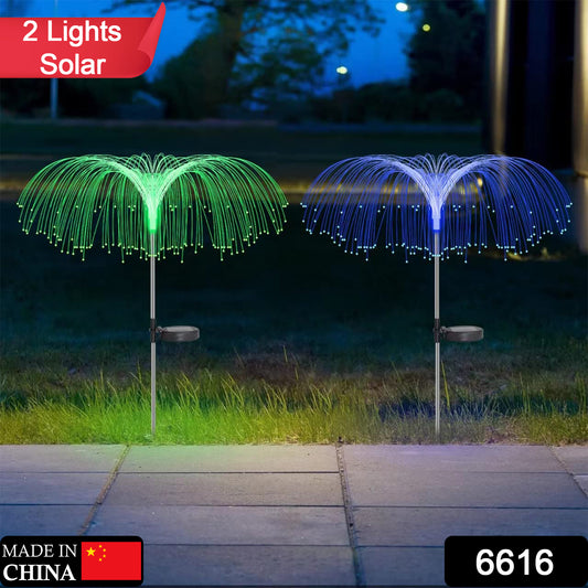 2pcs Garden Solar Outdoor Lights Decorative  7 Colors Changing Rgb Light Waterproof
