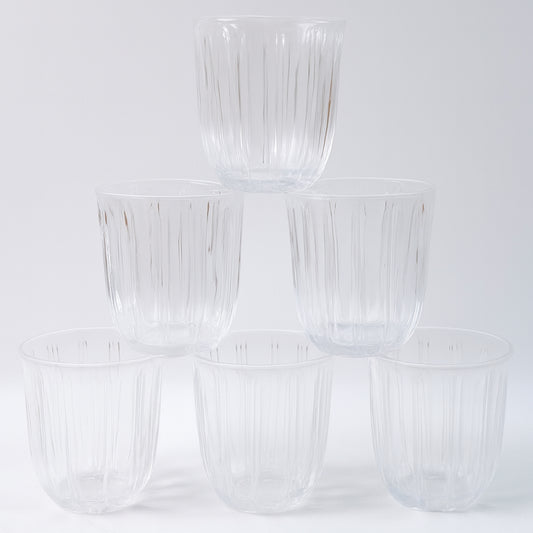 Premium Transparent Glass Tumbler Set (256ml  6 Pc)