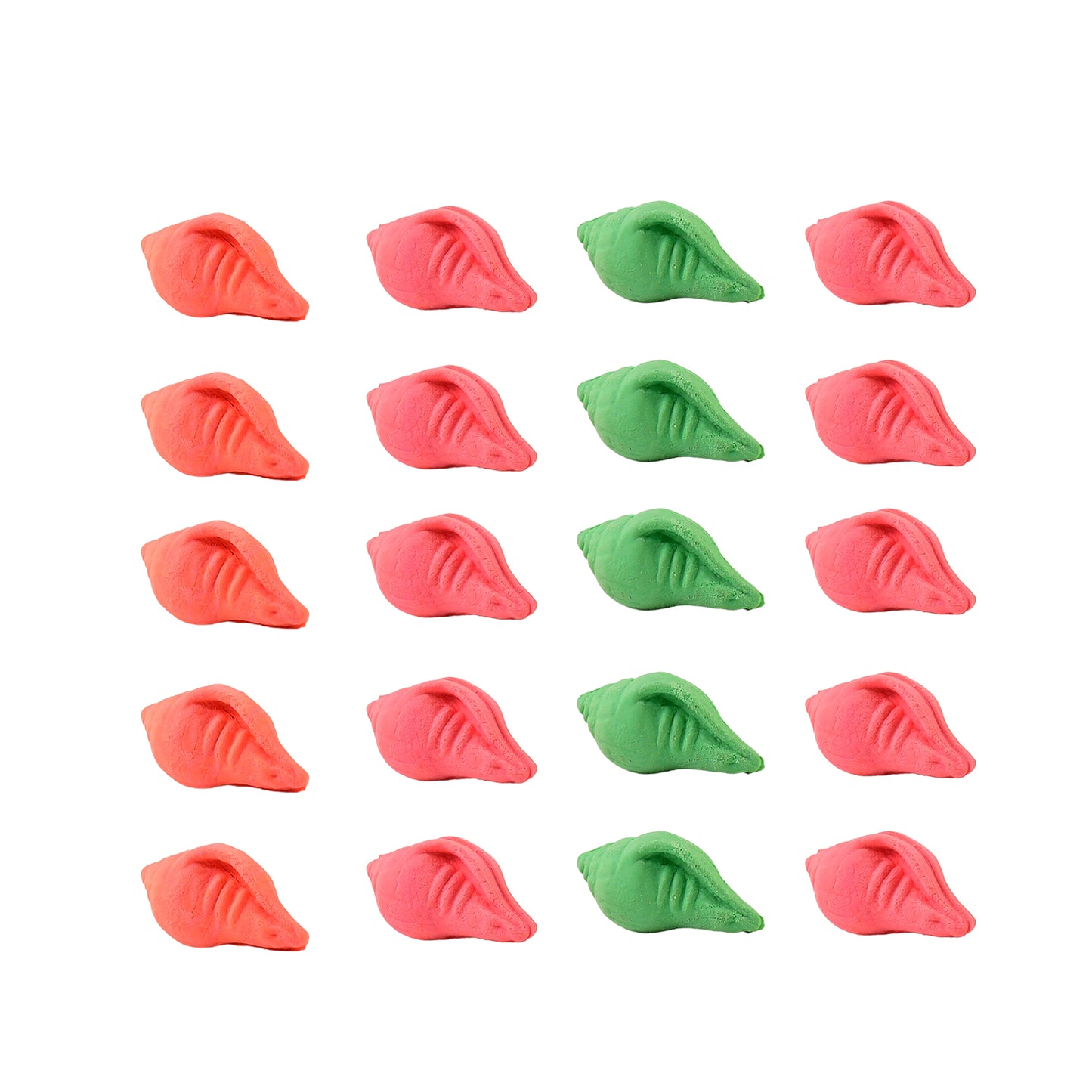 Shankh Shape Eraser Rubber (20 Pc Mix Colour Design)