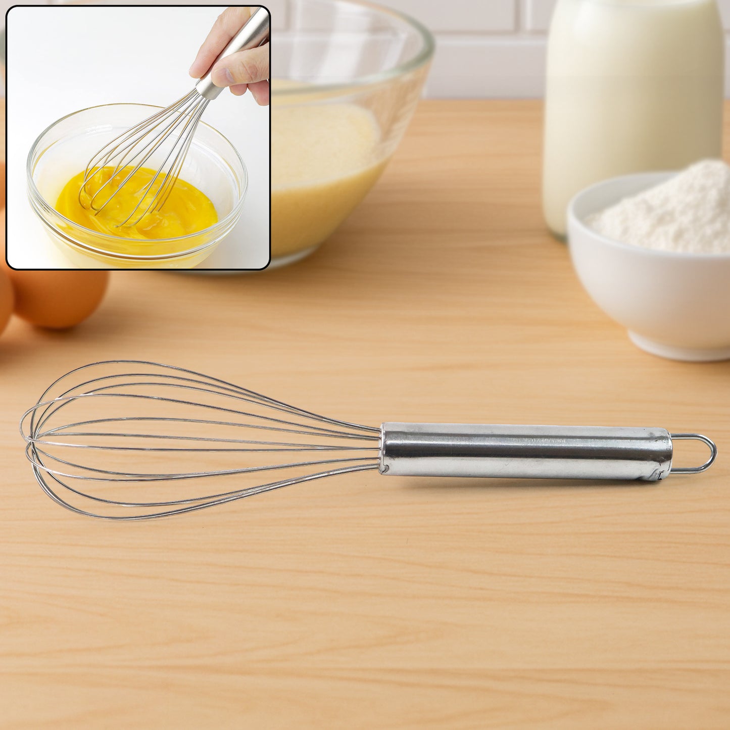 Medium Stainless Steel Balloon Whisk (24cm  1 Pc)