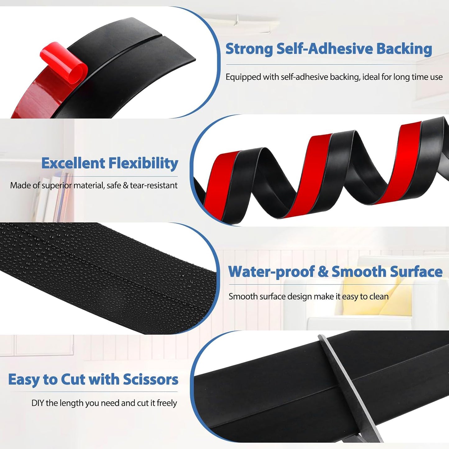 1 Meter Self-adhesive Silicone Door Bottom Seal Strip (1 Mtr 1 Pc)