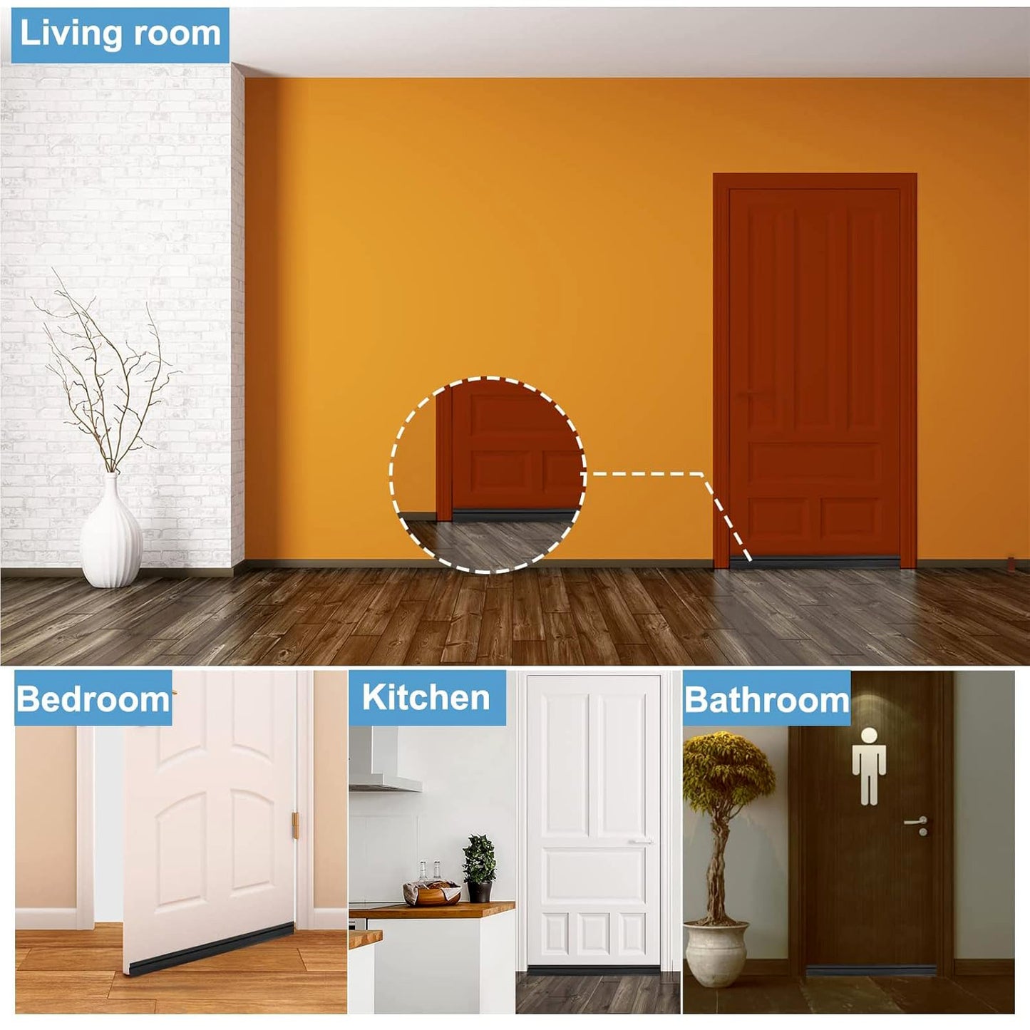 1 Meter Self-adhesive Silicone Door Bottom Seal Strip (1 Mtr 1 Pc)