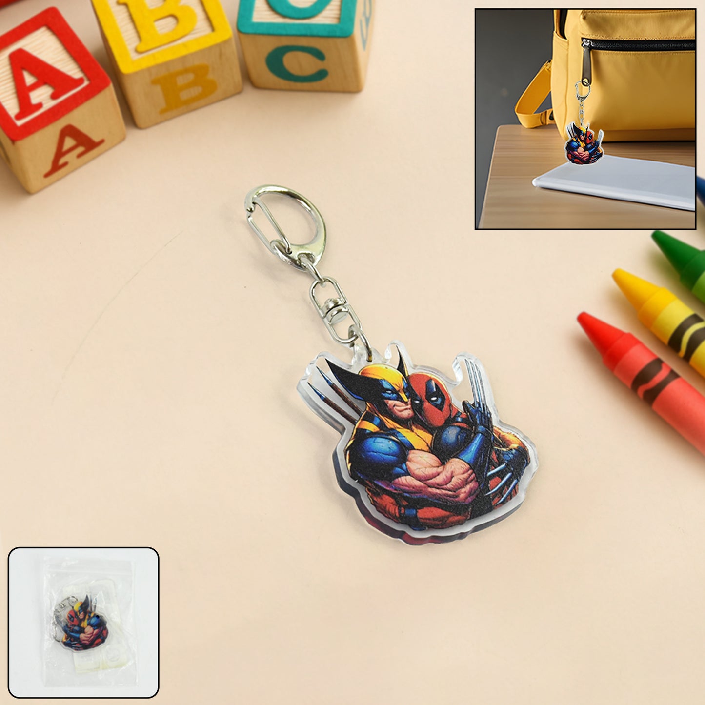 Cartoon Character Acrylic Keychain For (1 Pc)