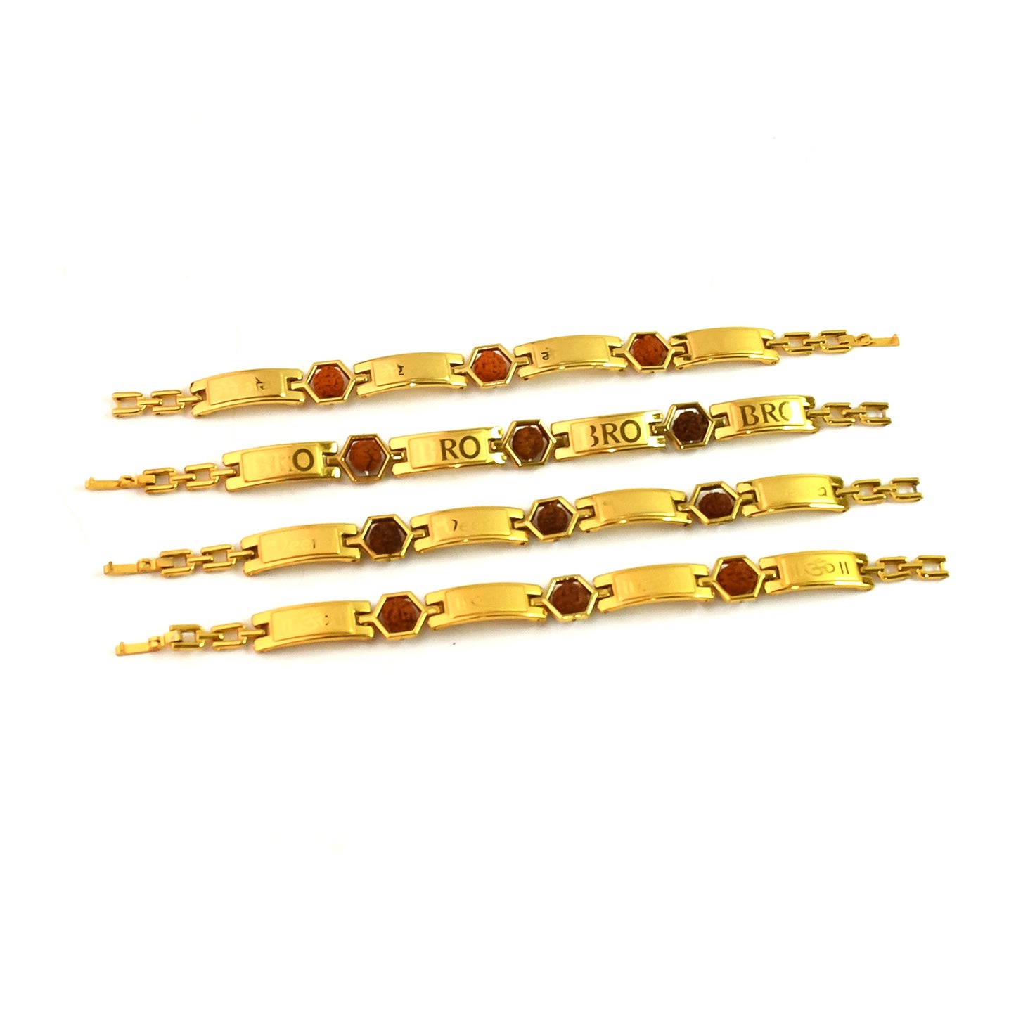 Gold Plated Hexa Bead Bracelet Rakhi For Brother (1 Pc)