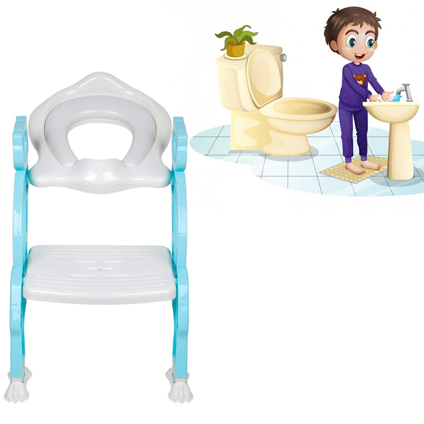 2 In 1 Potty Training Toilet Seat With Step Stool Ladder for kids