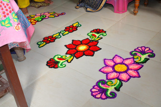 Handmade Floral Rangoli mate