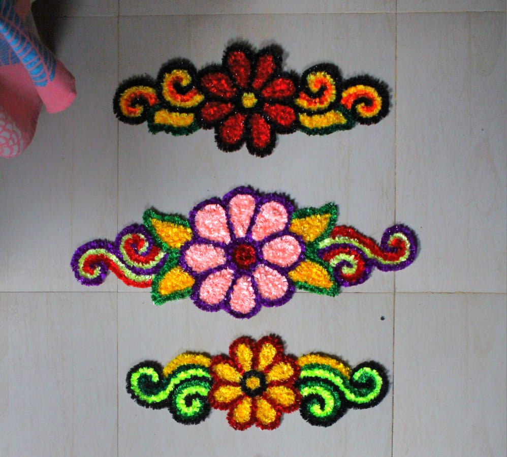 Handmade Floral Rangoli mate 1 pcs