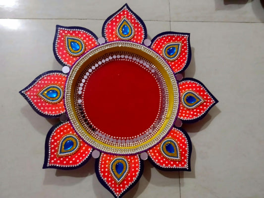 Handcrafted wooden pooja tahli
