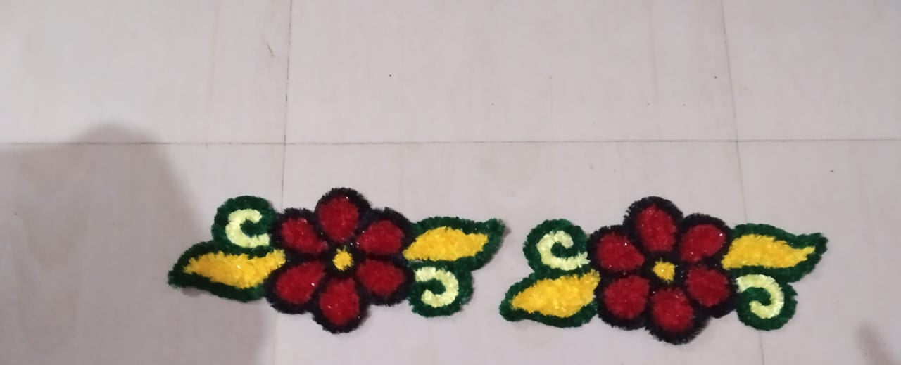 Handmade Floral Rangoli mate 1 pcs