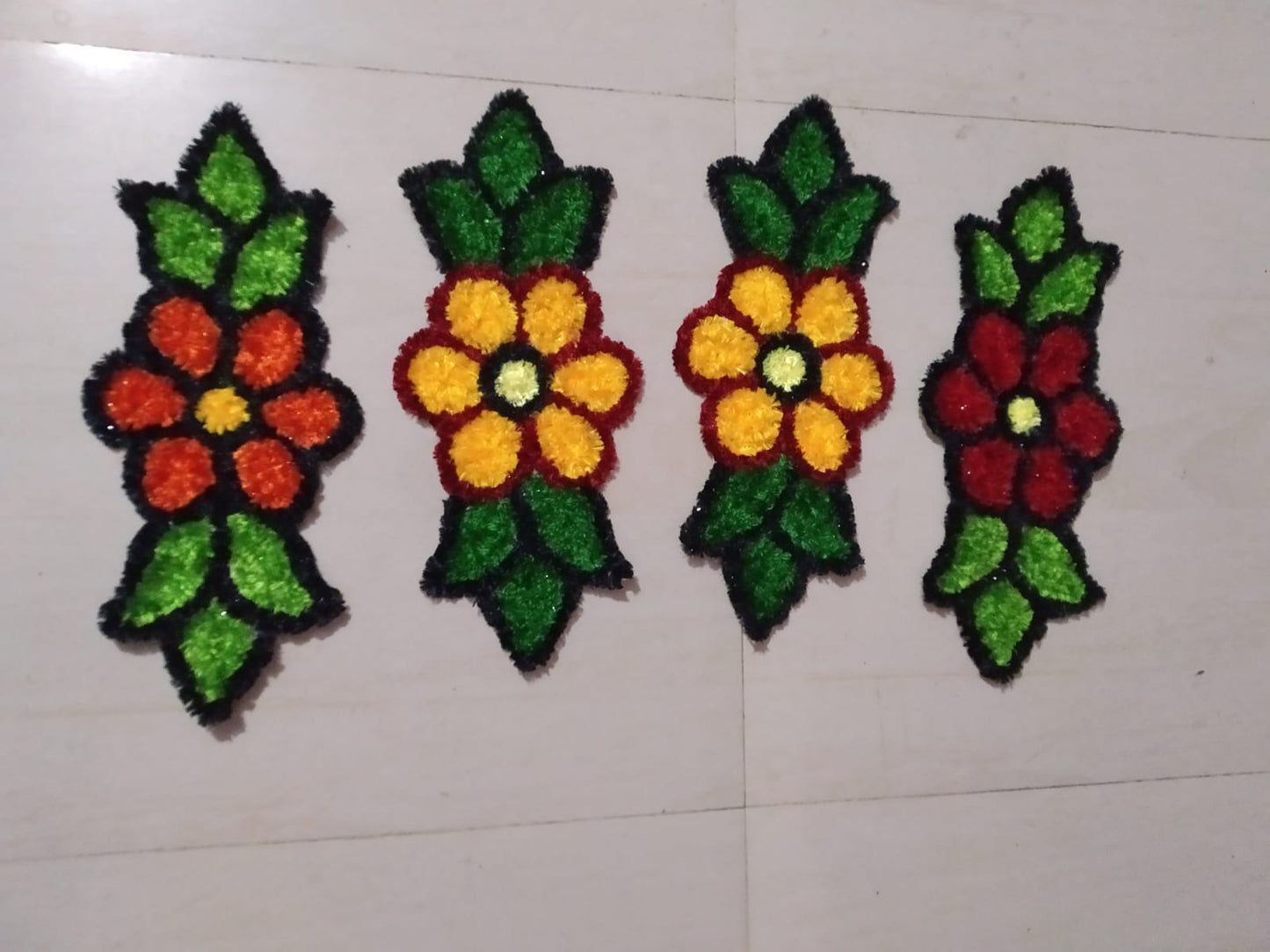 Handmade Floral Rangoli mate 1 pcs