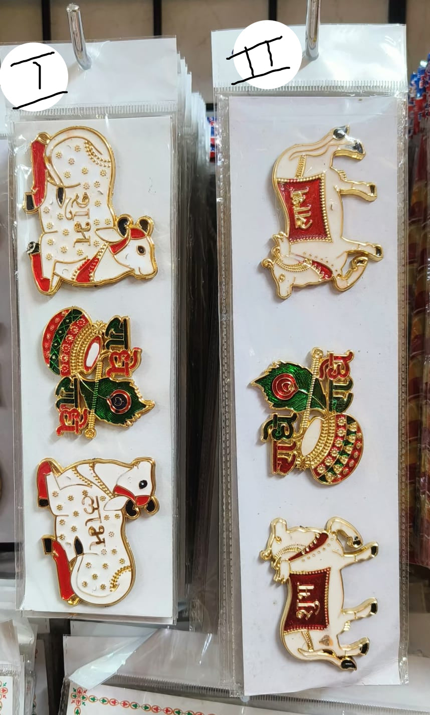 Crafonic Acrylic Shubh Labh on Cow for Diwali Decoration Stickers