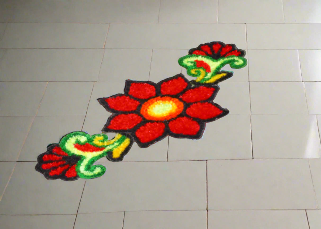 Handmade Floral Rangoli mate
