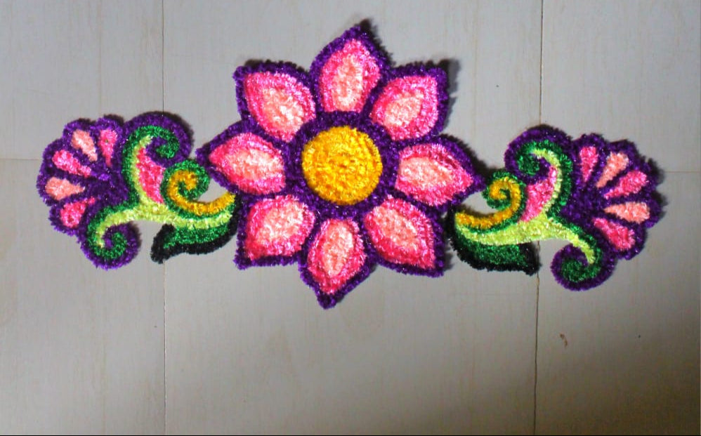 Handmade Floral Rangoli mate