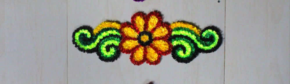 Handmade Floral Rangoli mate 1 pcs