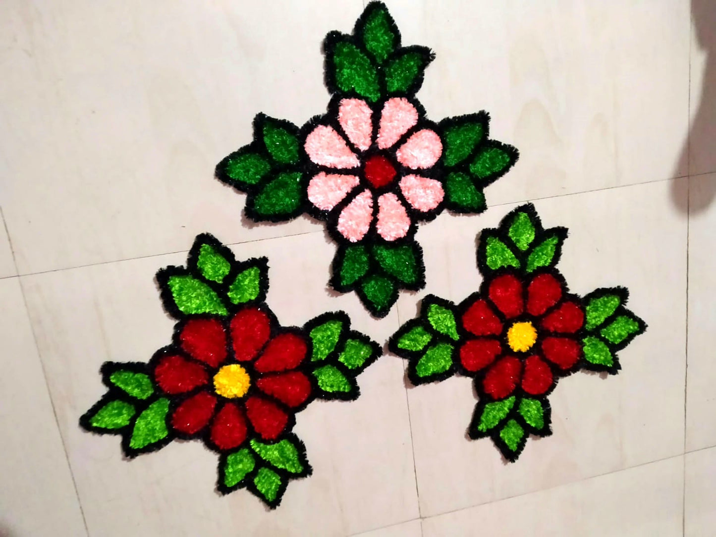 Handmade Floral Rangoli mate
