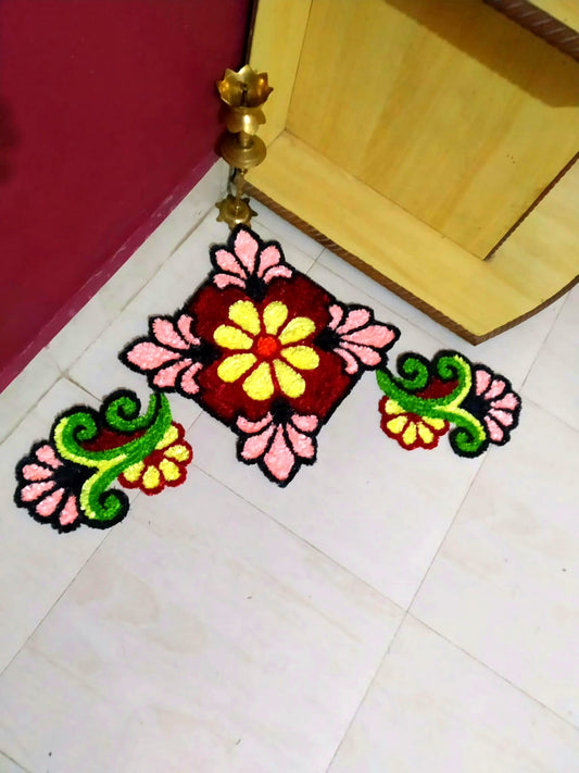 Handmade Floral Rangoli mate
