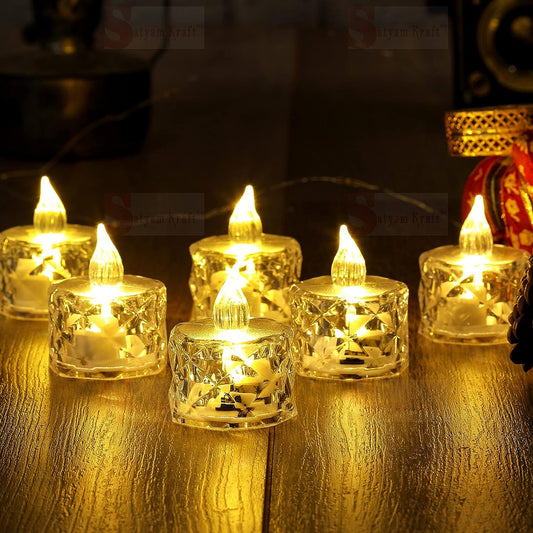 24 Pcs Flameless And Smokeless Decorative Acrylic Candles