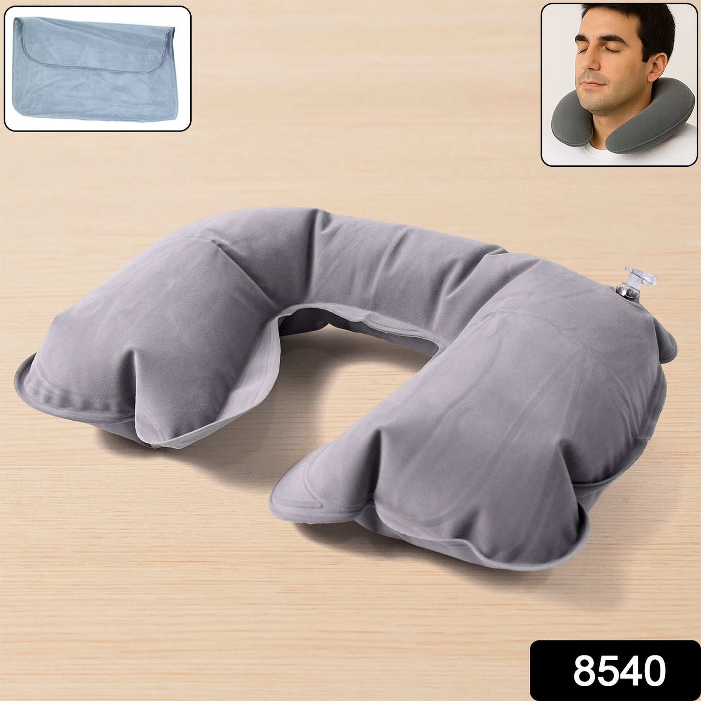 8540 Inflatable Foldable Pillow U Shape Air Cushion Travel Pillow Travel Business Trip Neck Pillow For Long Trips Ideal For Men Women Portable And Perfect For Backpacking Car Camping And Even Airplane Travel
