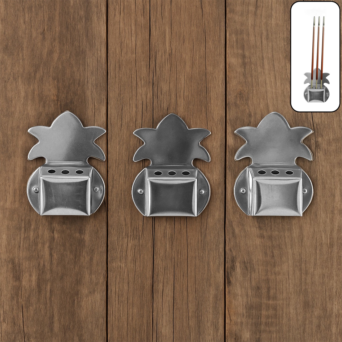 Wall-mount Metal Incense Stick Holders (3 Pc)