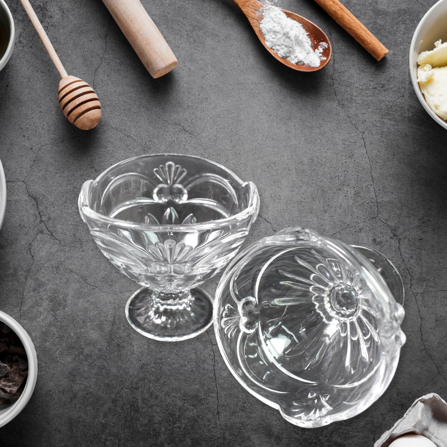 Glass Ice-cream Cup Set Home Kitchen Serving Or Dessert Cup (6 Pcs Set)