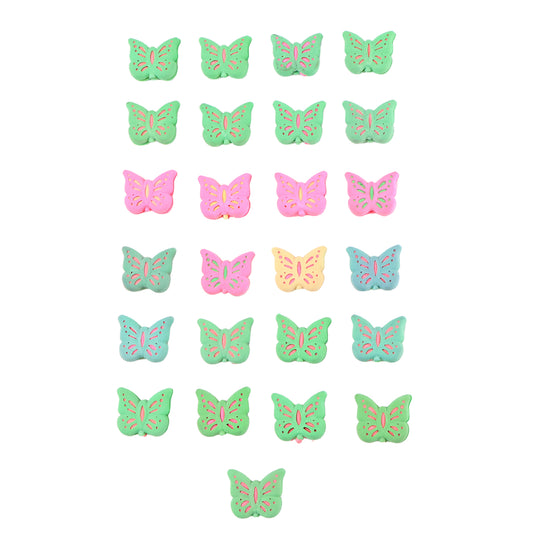 Butterfly Shape Eraser Rubber (25 Pc  Mix Colour  Design)
