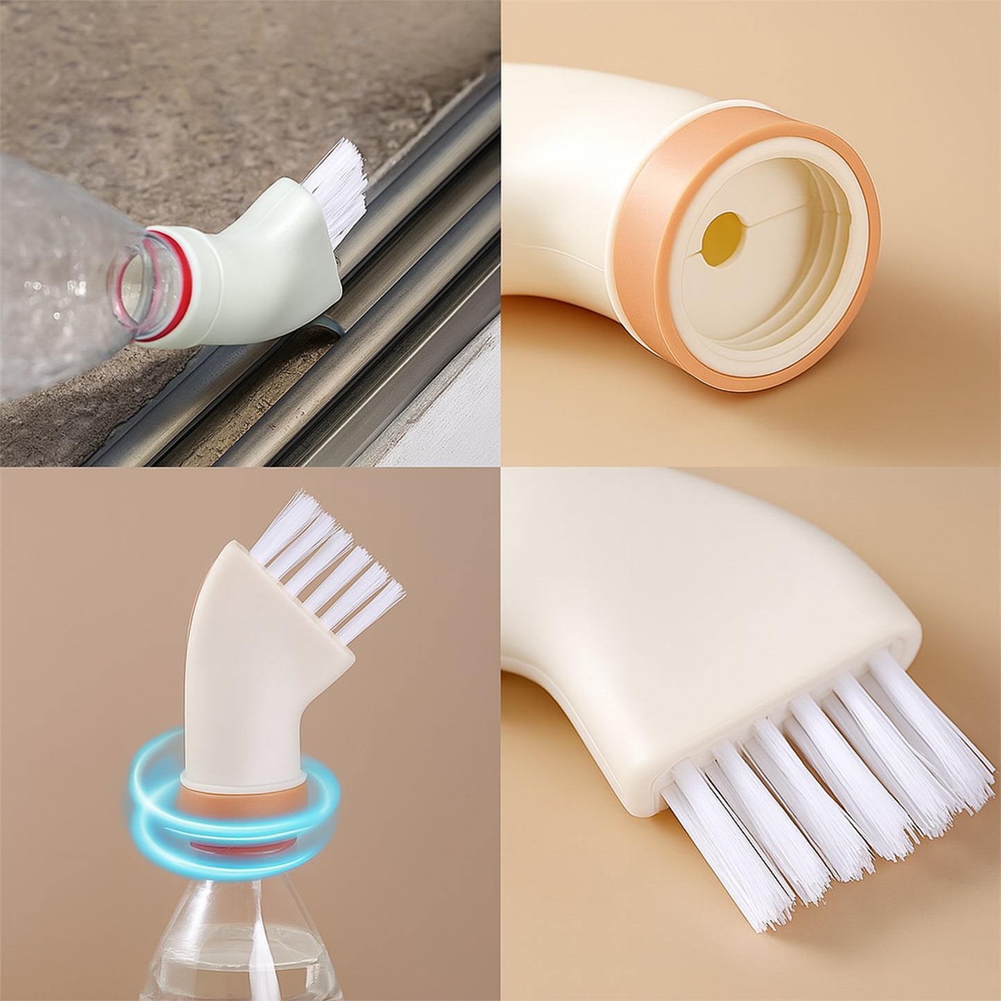 Multipurpose Bottle-attachable Cleaning Brush For Kitchen And Bathroom (1 Pc)