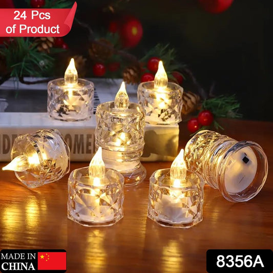 24 Pcs Flameless And Smokeless Decorative Acrylic Candles
