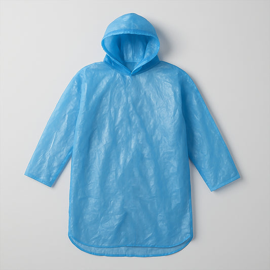 Ultra Lightweight Disposable Raincoat With Hood For Adults (1 Pc)