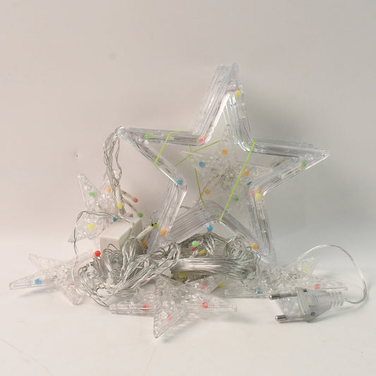 12 Stars Led Curtain String Lights With 8 Flashing Modes For Diwali (Multicolor)