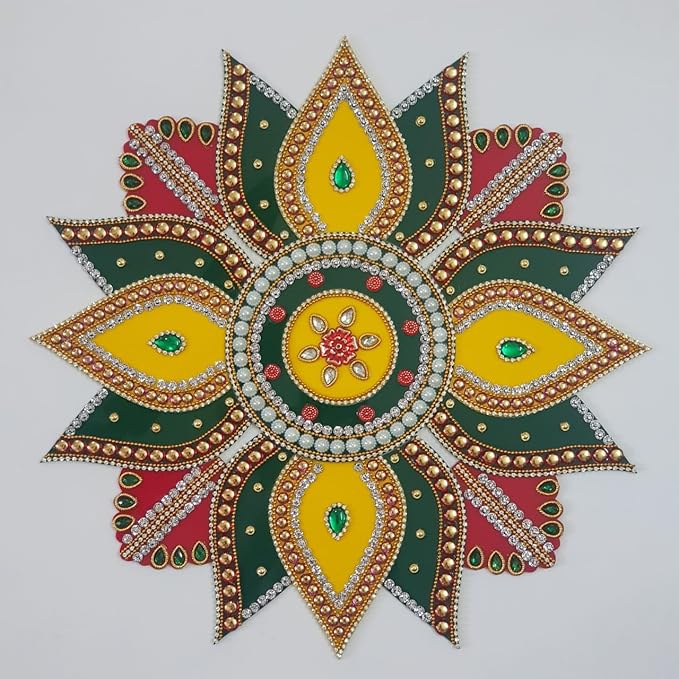 combo of 3 Acrylic Round Shape N Diya Rangoli