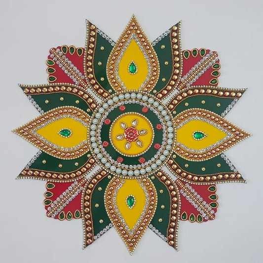 Round Shape N Diya Rangoli multiple design making rangoli