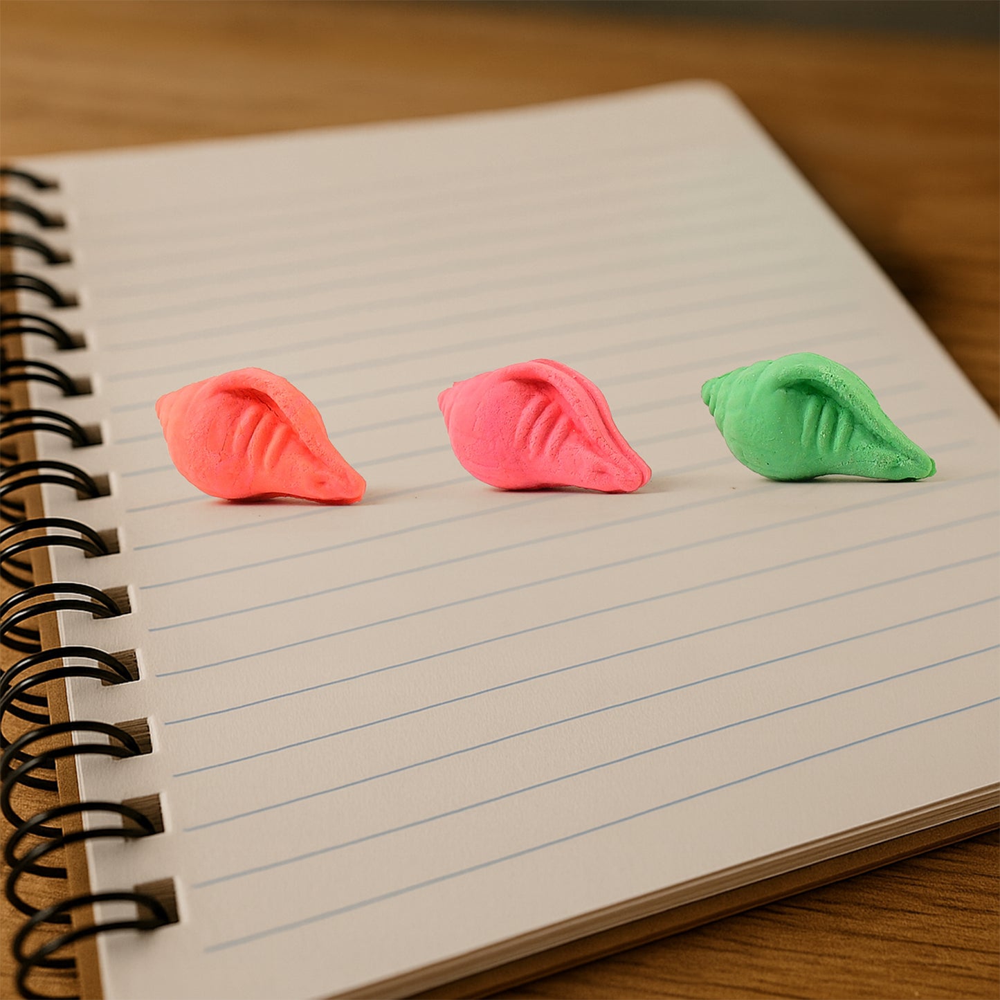 Shankh Shape Eraser Rubber (20 Pc Mix Colour Design)