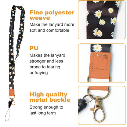 Floral Print Neck Lanyard Strap With Clip Hook  Mobile String (1 Pc)