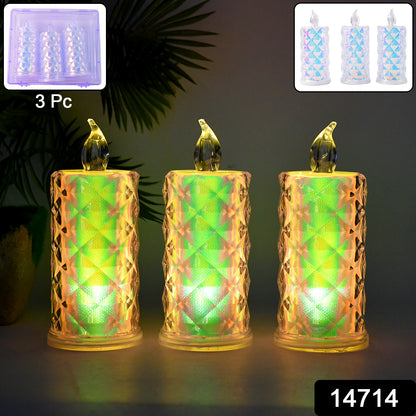 Led Flameless Decorative Candle Lights (3 Pc  Set)
