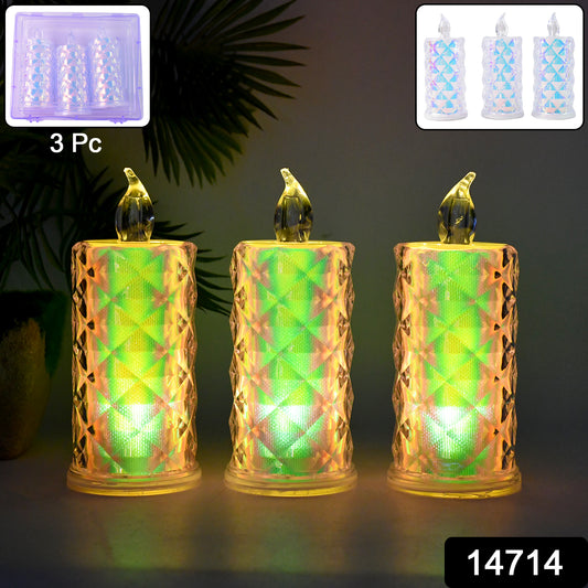 Led Flameless Decorative Candle Lights (3 Pc  Set)