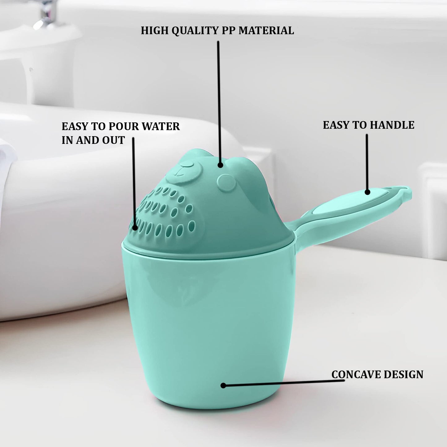 Baby Shampoo Shower Cup Safe Soft Bathing