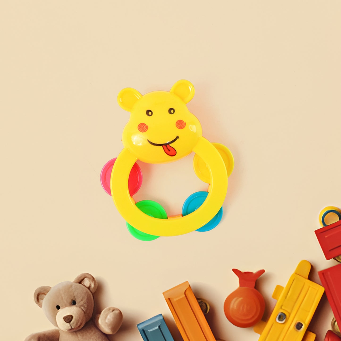 3 Pcs Set Colorful Animal Shape Baby Rattle Toy