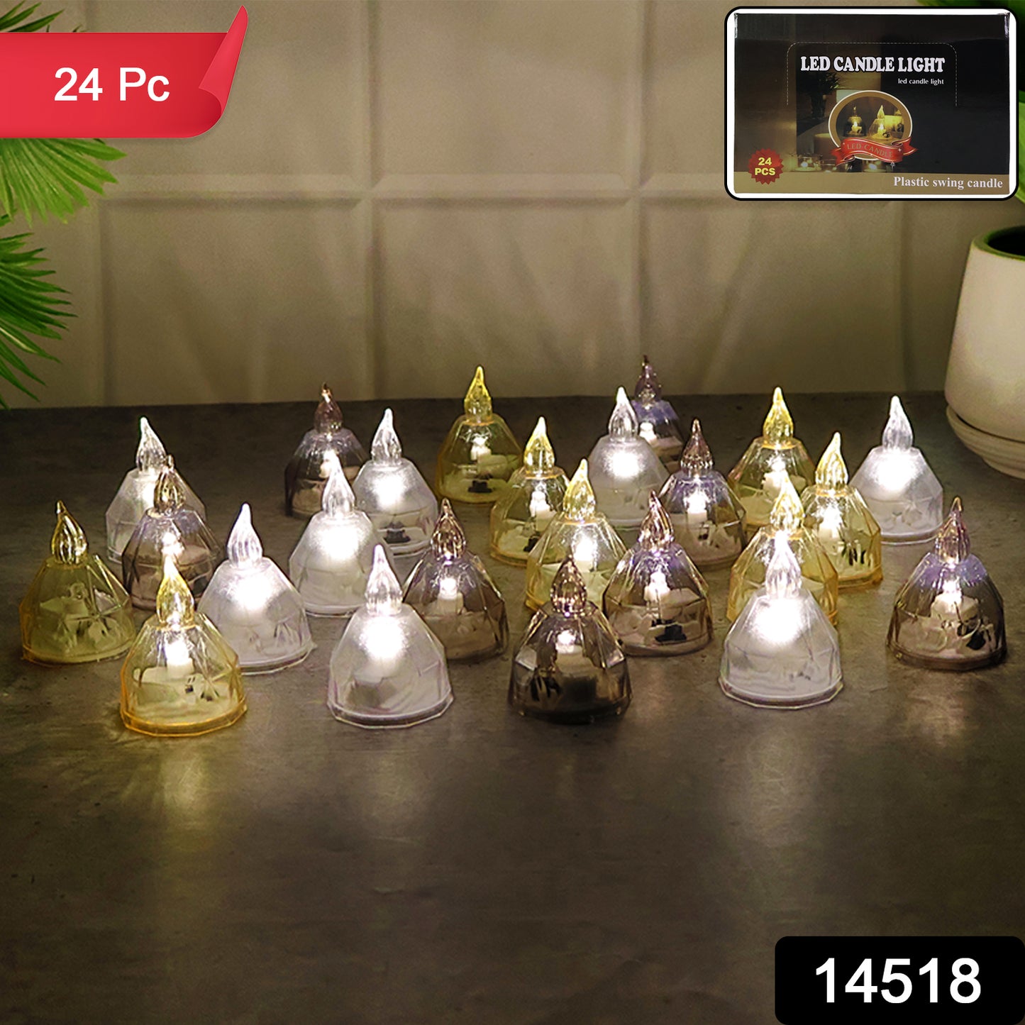 Premium 24 Piece Led Candle Lights Set  Flameless Decorative Tealight Candles