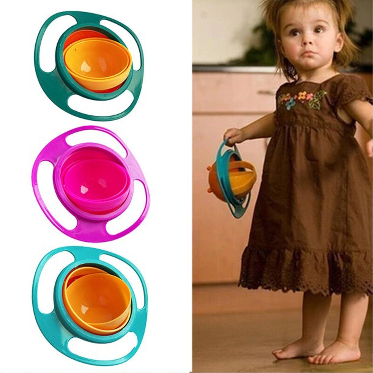 Rotating Baby Bowl Used For Serving Food To Kids And Toddlers.