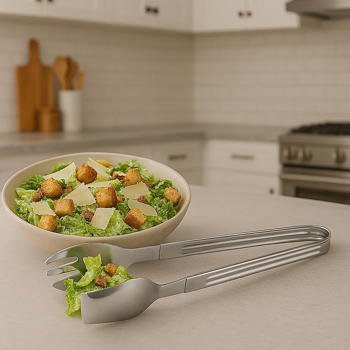 Stainless Steel Multipurpose Serving Chimta, Tong  2-in-1 Pasta  Salad Tong (1 Pc)