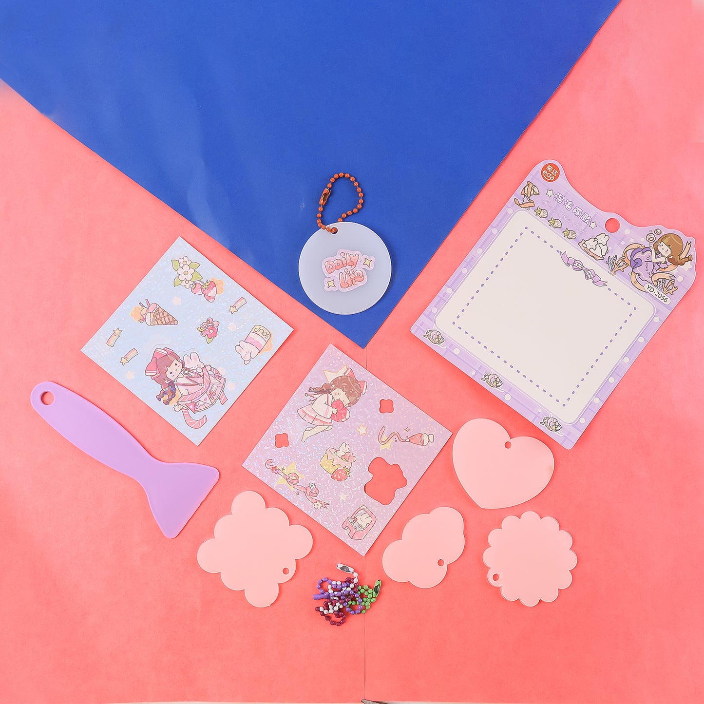 Diy Shrink Art Keychain Making Kit For Kids (1 Set)