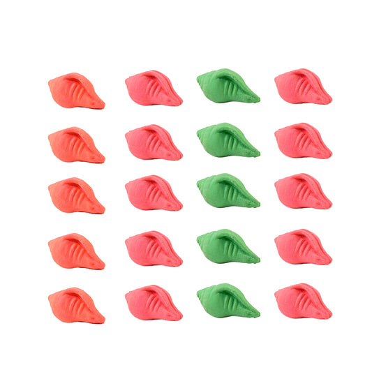 Shankh Shape Eraser Rubber (20 Pc  Mix Colour  Design)