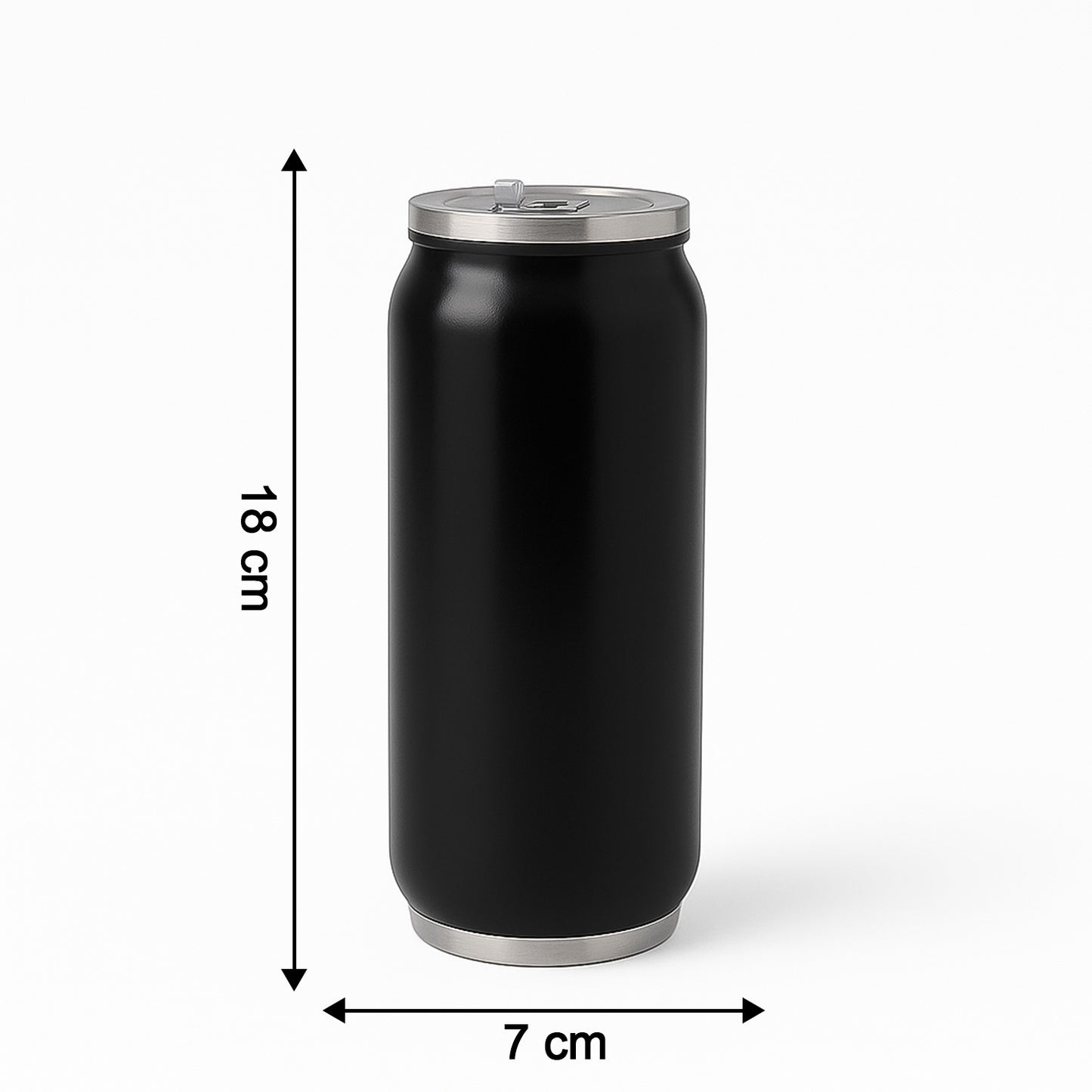 Stainless Steel Can-shaped Vacuum Flask With Built-in Straw 500ml Approx (1 Pc)